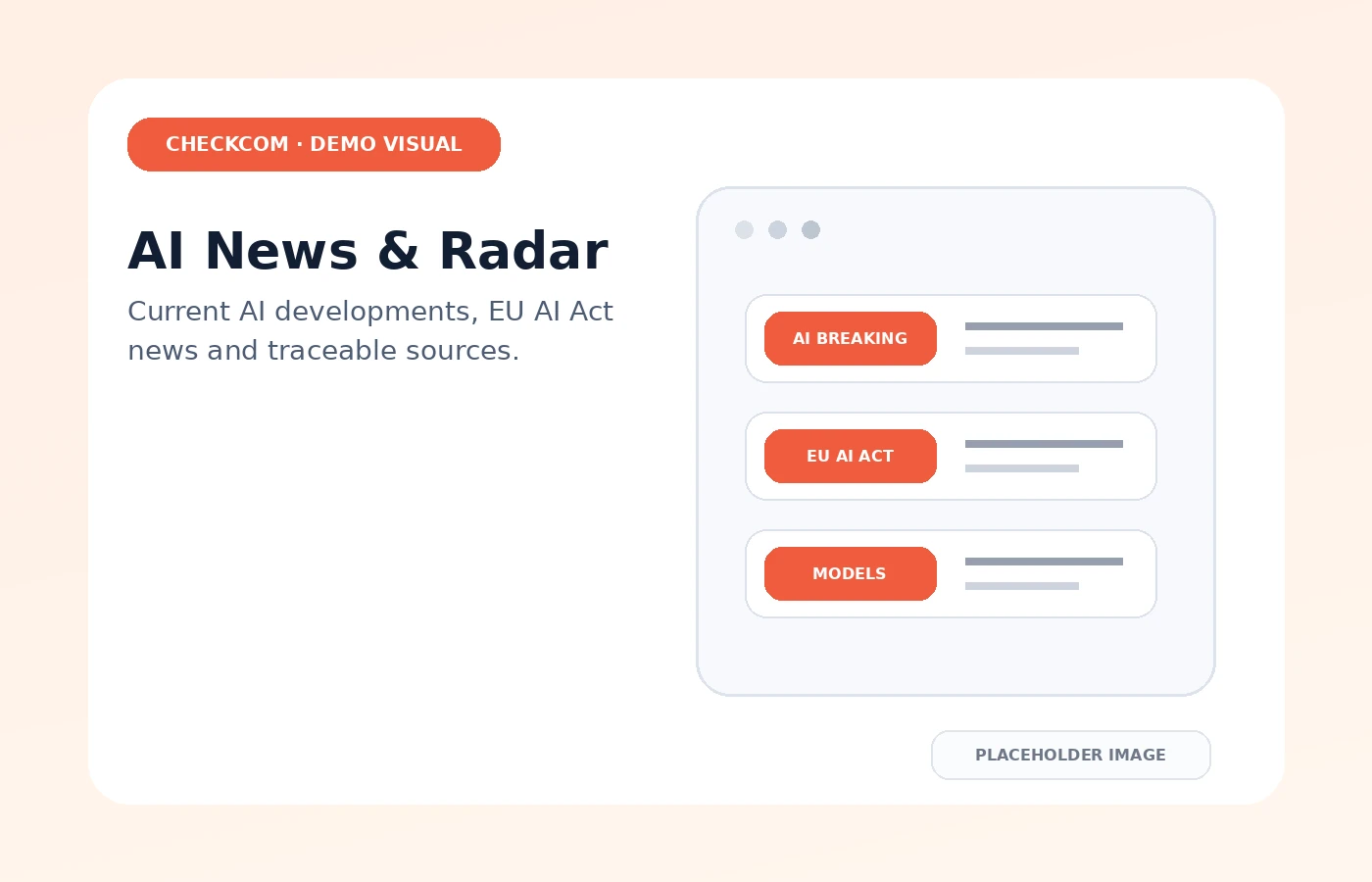 Placeholder visual for CheckCom AI news and radar